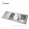 wash laundry board drainboard cabinet double bowl kitchen